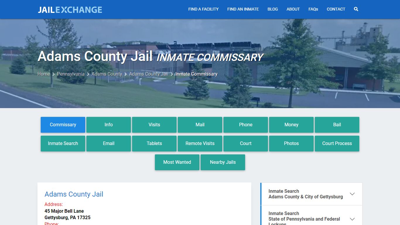 Inmate Commissary, Care Packs - Adams County Jail, PA